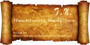 Theodorovits Napóleon névjegykártya